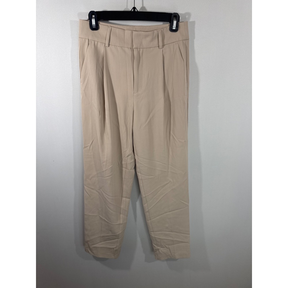 ONLY Tailoring Beige High Waisted Pleated Tapered Trousers Pants NWT Modest